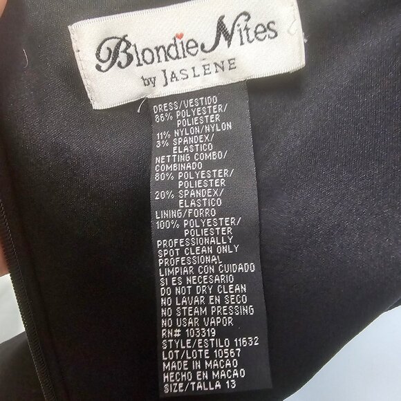 Vintage Blondie Nite by Jaslene Y2K Black Beaded Evening Dress Maxi Mesh 13 - Picture 6 of 7